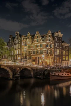 Bridge by night in amsterdam