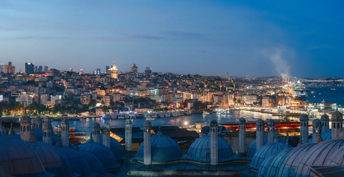 landscape of istanbul at night